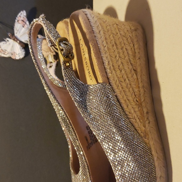 Lanesboro Glitter Espadrille Comfort Wedge Sandals -Size 8.5 NWT - Picture 4 of 12